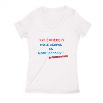 Idézet 02 Női V Kivágott póló