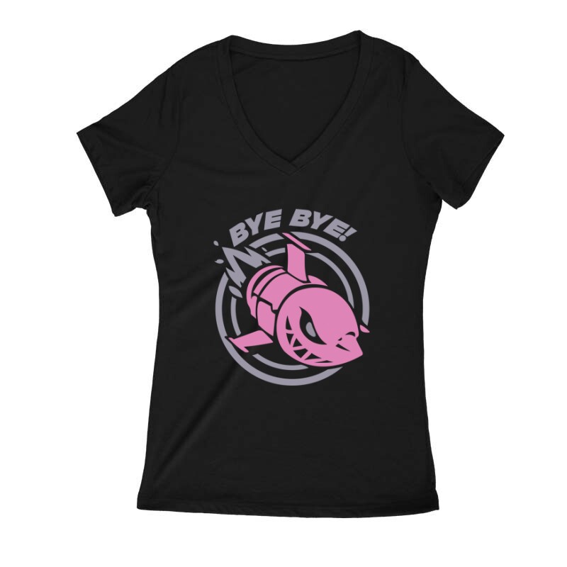 BYE BYE ! Női V Kivágott póló