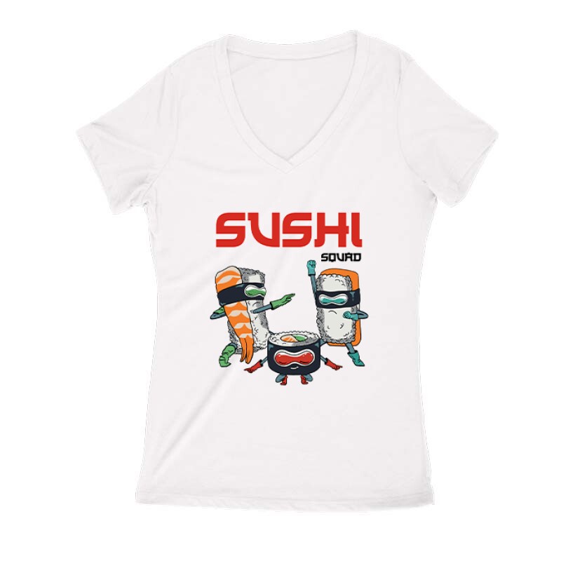 Sushi Squad Női V Kivágott póló