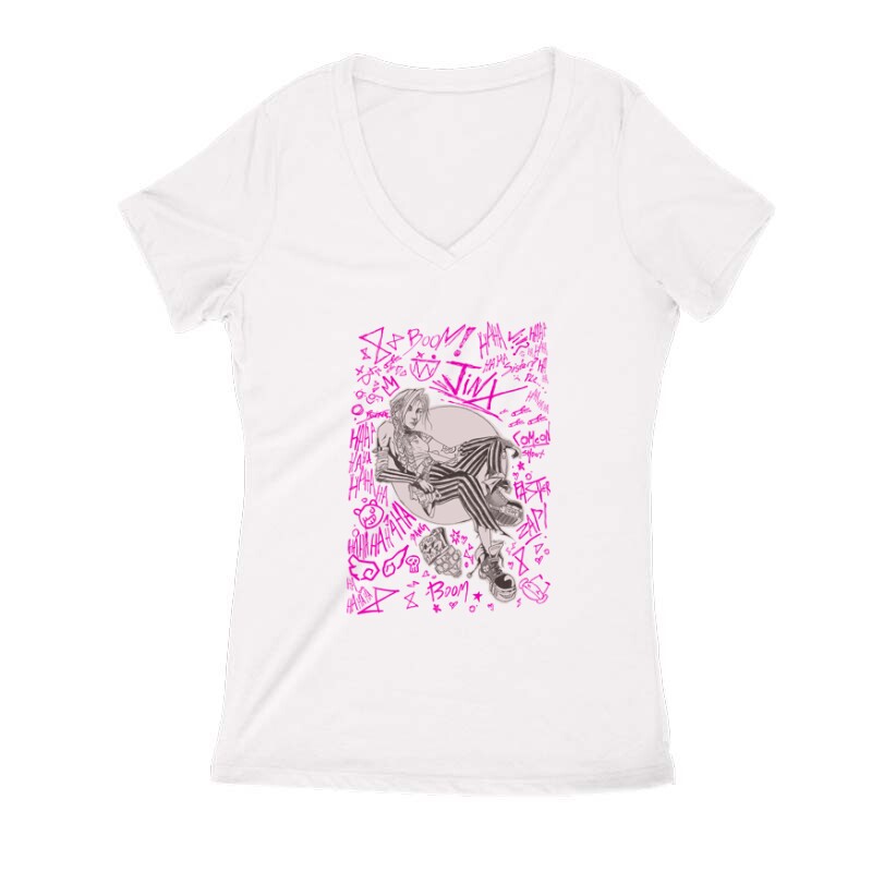 Jinx graffiti Női V Kivágott póló