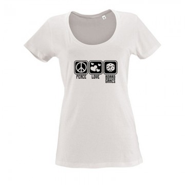 Peace Love Board Games Női O Nyakú Póló