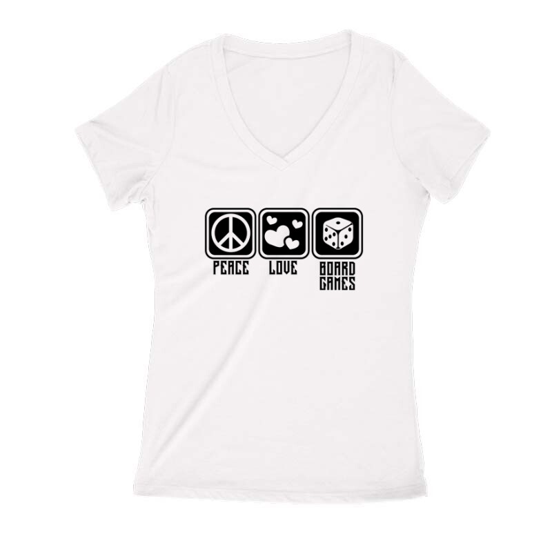 Peace Love Board Games Női V Kivágott póló