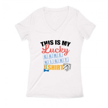 Lucky game night Női V Kivágott póló