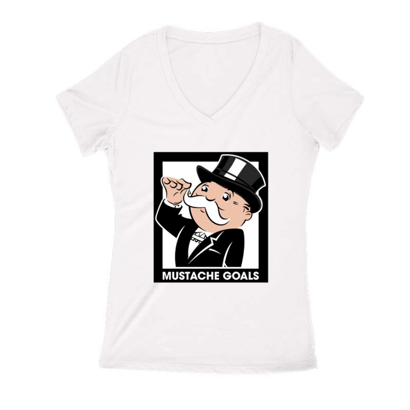 Mustache Goals Női V Kivágott póló