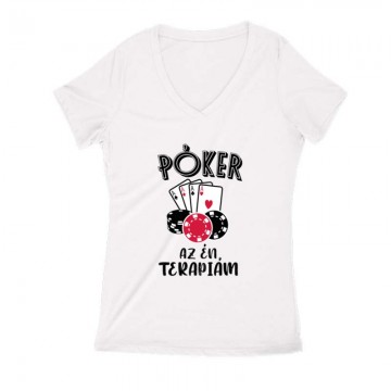 Póker az Én terápiám Női V Kivágott póló