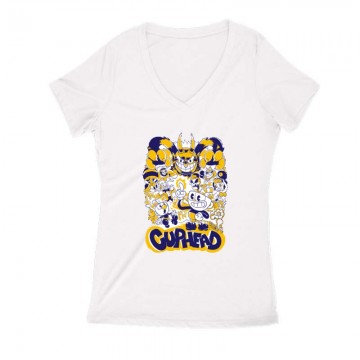 Cuphead all character Női V Kivágott póló