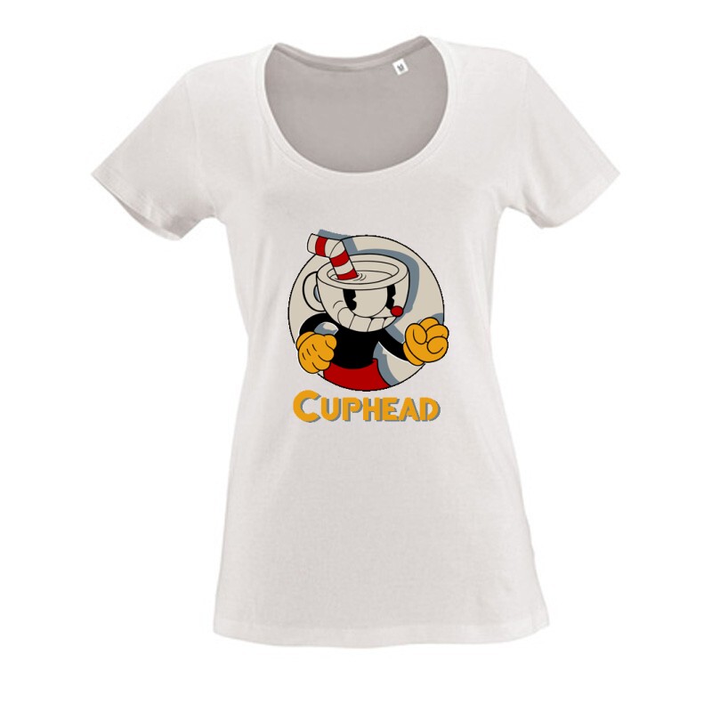 Cuphead páros Női O Nyakú Póló