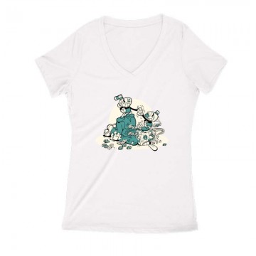 Knockout cartoon Női V Kivágott póló
