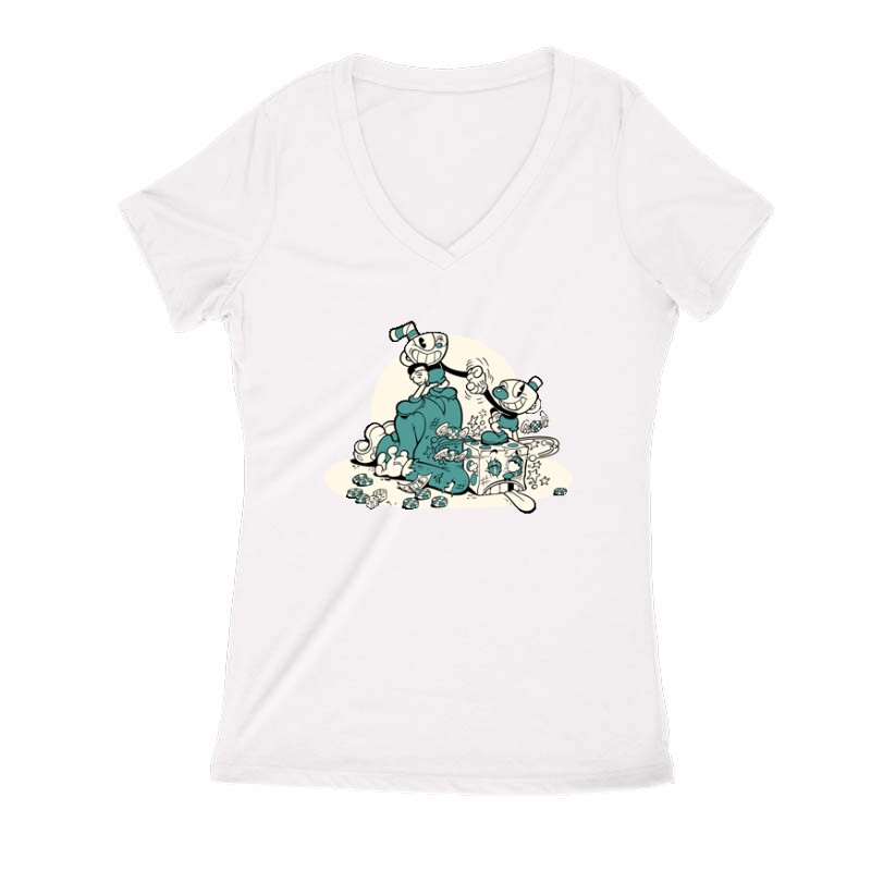 Knockout cartoon Női V Kivágott póló