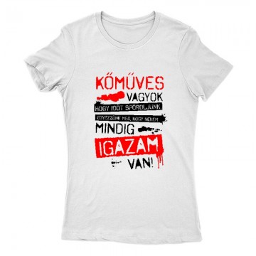 Kőműves vagyok mindig igazam van Női Póló