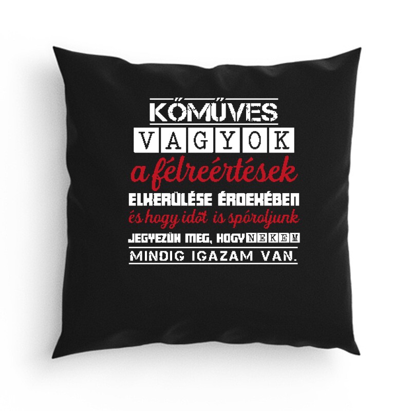 Kőműves vagyok mindig igazam van 2 Párna