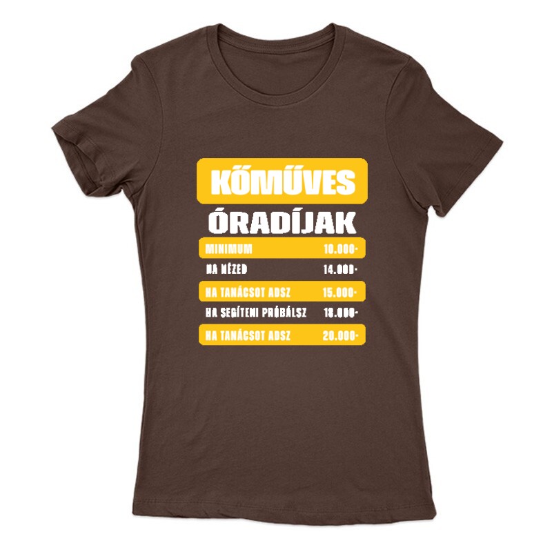 Kőműves óradíjak Női Póló