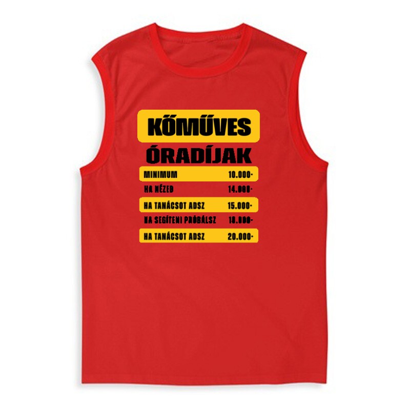 Kőműves óradíjak Férfi Trikó