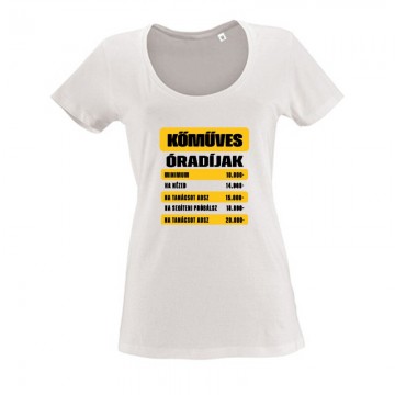 Kőműves óradíjak Női O Nyakú Póló