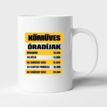 Kőműves óradíjak Bögre