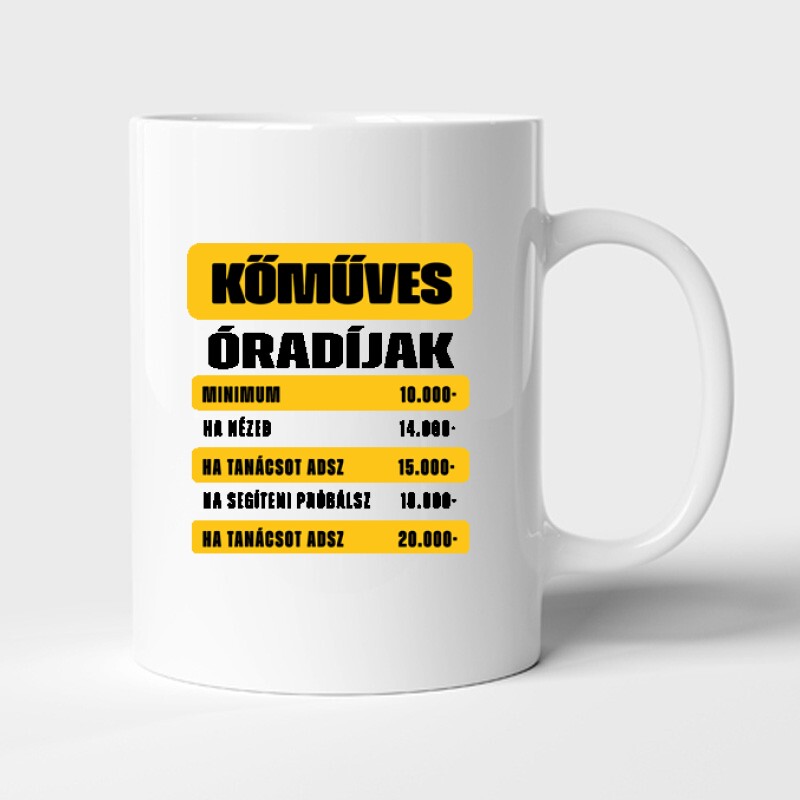 Kőműves óradíjak Bögre