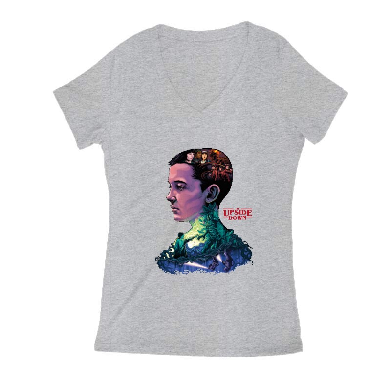 11 Up Side Down Női V Kivágott póló