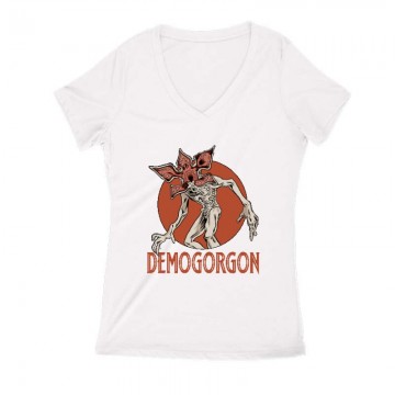 Demogorgon retro Női V Kivágott póló
