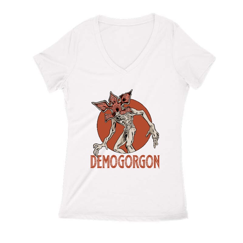 Demogorgon retro Női V Kivágott póló