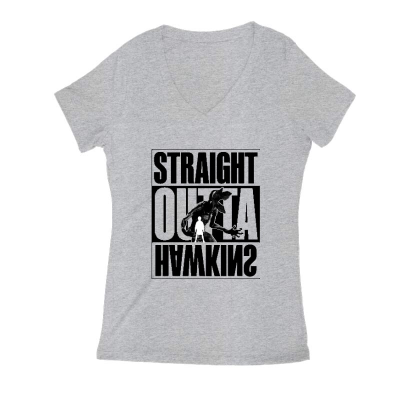 Straight outta Hawkins Demogorgon Női V Kivágott póló