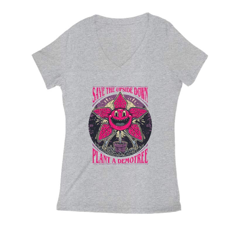 Plant demotree Női V Kivágott póló