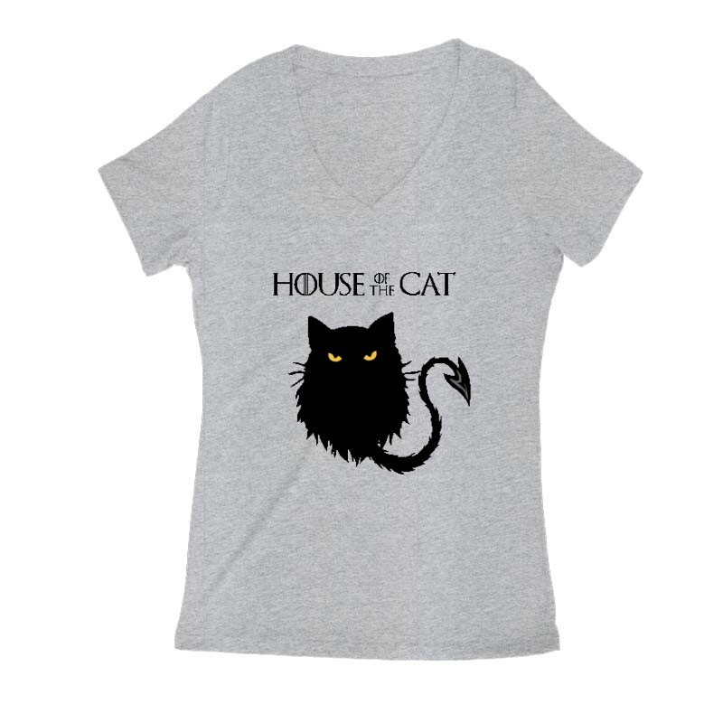 House of the cat Női V Kivágott póló