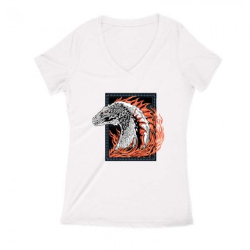 Frame of the dragon Női V Kivágott póló