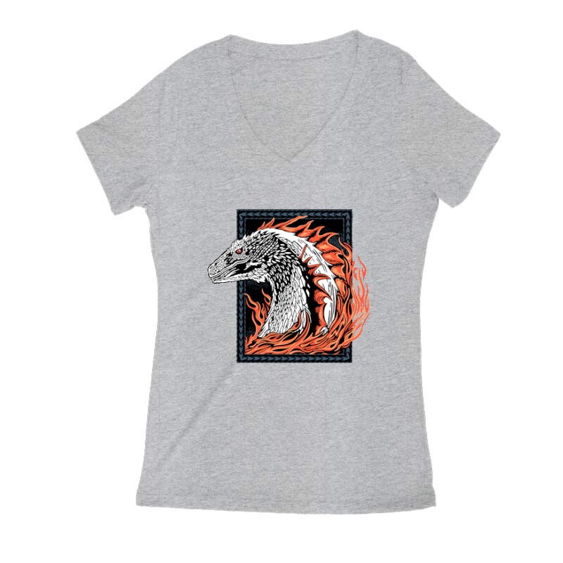 Frame of the dragon Női V Kivágott póló