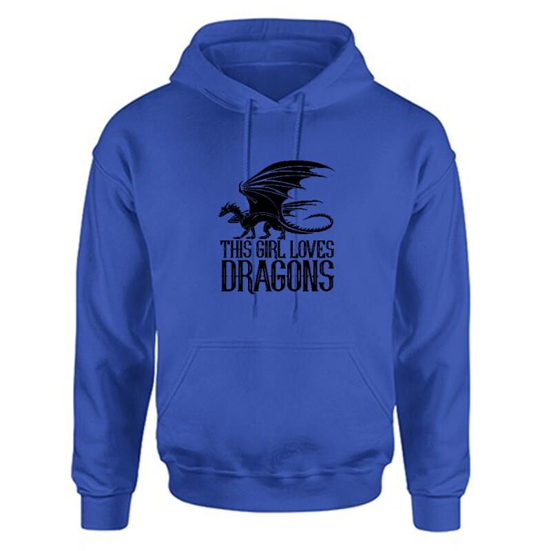 This Girl Loves Dragon Unisex Kapucnis Pulcsi