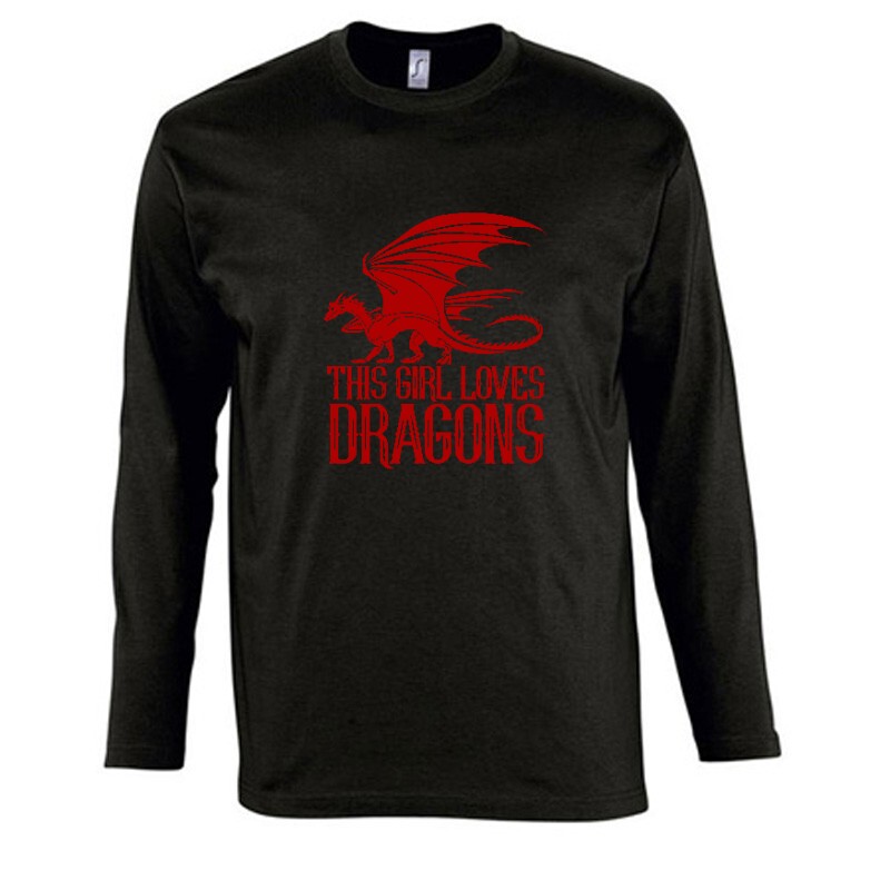 This Girl Loves Dragon Hosszú Ujjú Póló