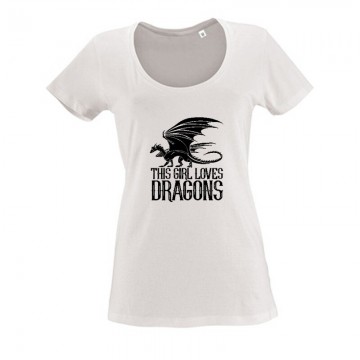This Girl Loves Dragon Női O Nyakú Póló