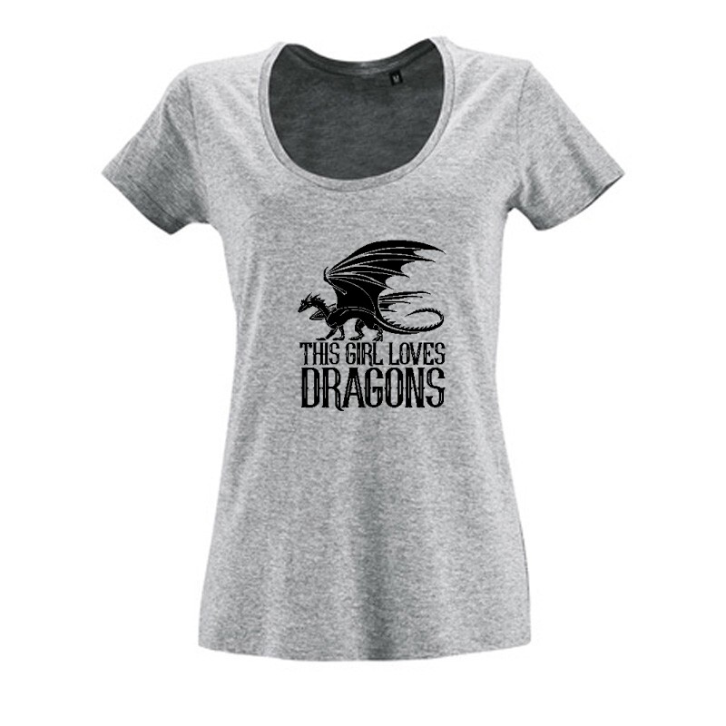 This Girl Loves Dragon Női O Nyakú Póló