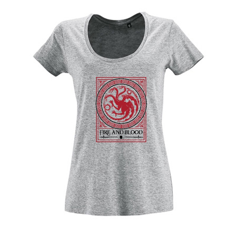 Fire and Blood Női O Nyakú Póló
