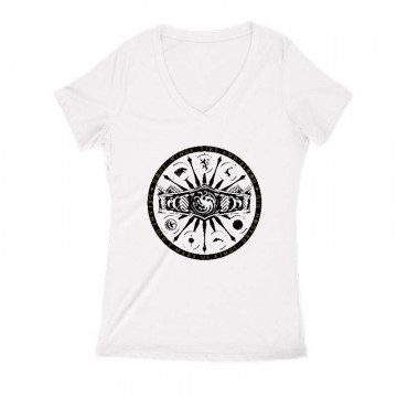 Sárkányok háza Crown vintage Női V Kivágott póló