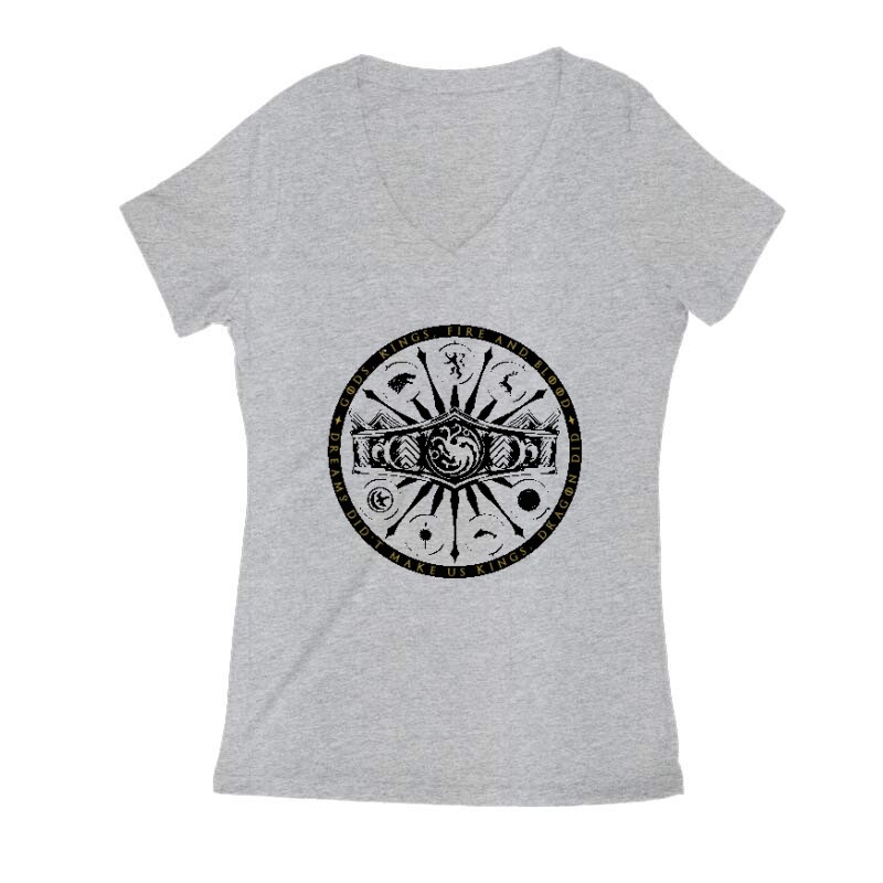 Sárkányok háza Crown vintage Női V Kivágott póló