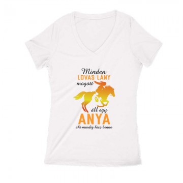 Minden lovas lány Női V Kivágott póló