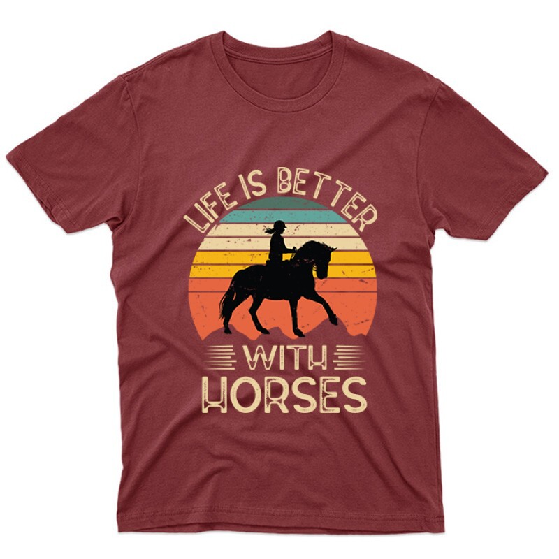 Life is better-horses Unisex Póló
