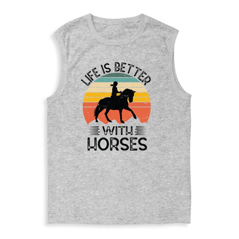 Life is better-horses Férfi Trikó