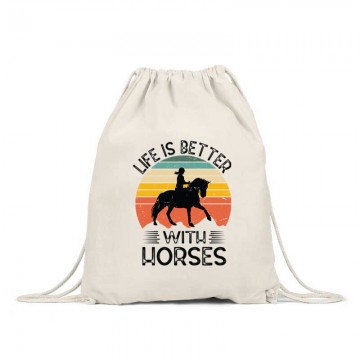 Life is better-horses Hátizsák
