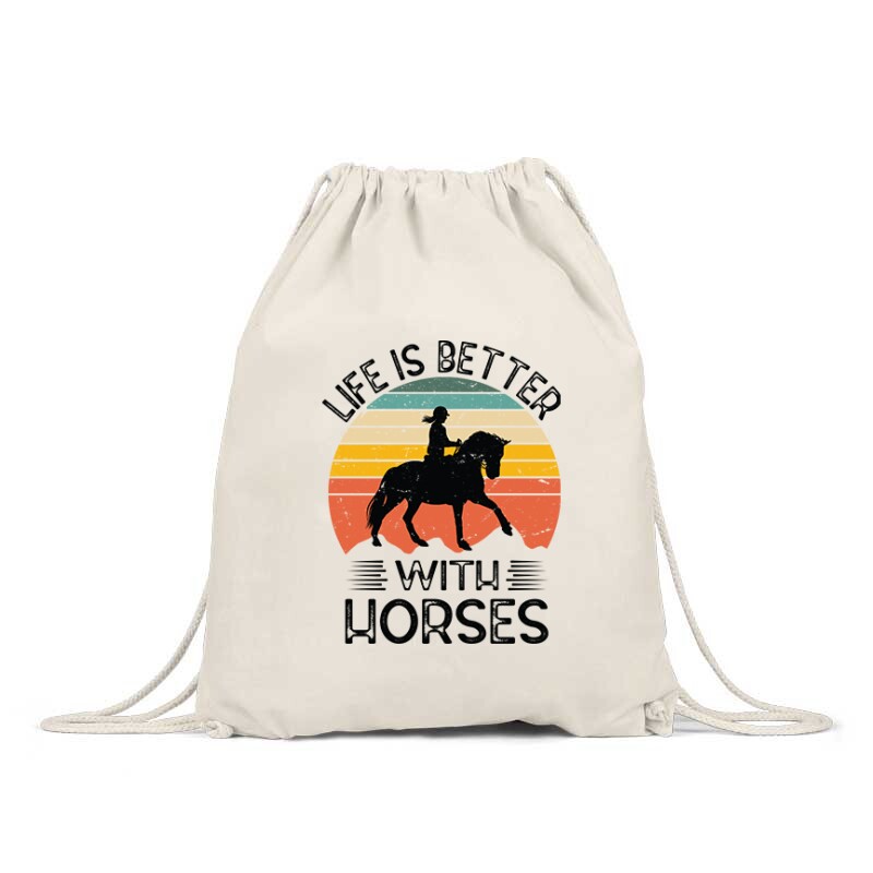Life is better-horses Hátizsák