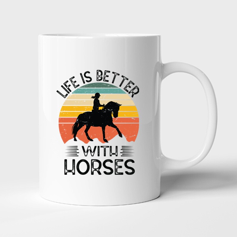 Life is better-horses Bögre