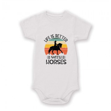 Life is better-horses Baby Body
