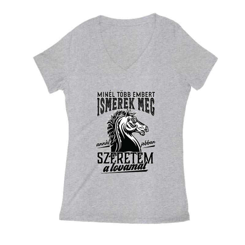 Jobban szeretem a lovamat Női V Kivágott póló