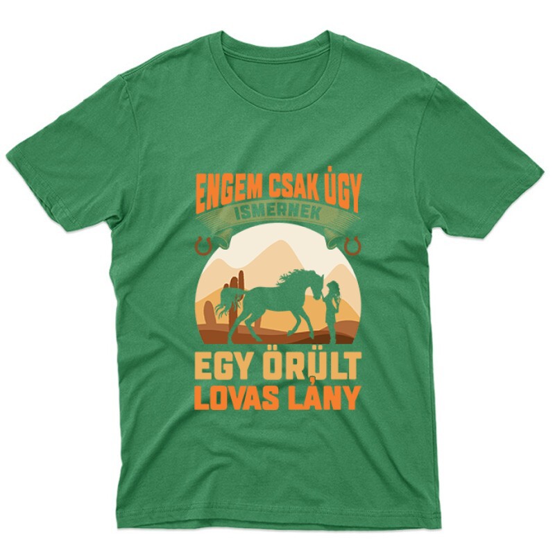 Őrült Lovas Lány Unisex Póló