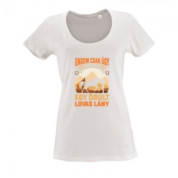 Őrült Lovas Lány Női O Nyakú Póló
