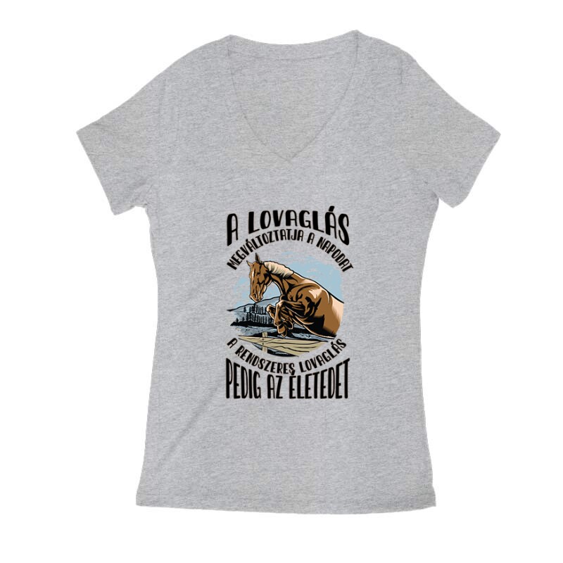 A lovaglás megváltoztatja Női V Kivágott póló