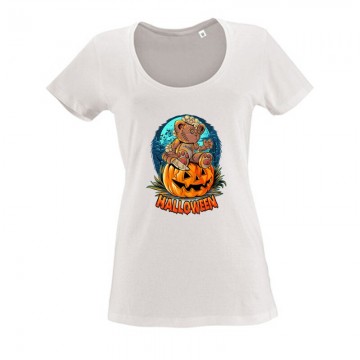 Teddy with pumpkin Női O Nyakú Póló