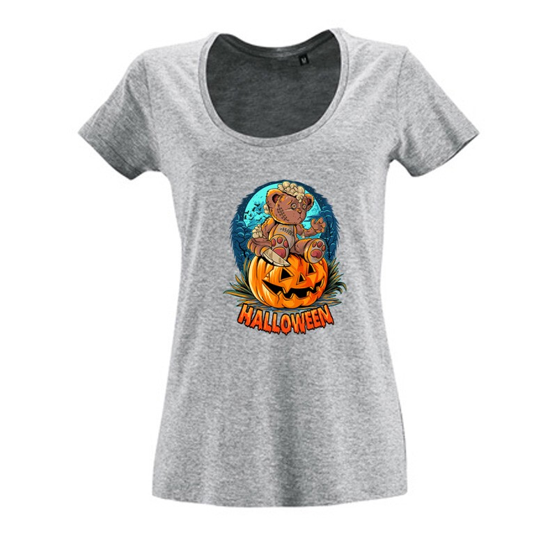 Teddy with pumpkin Női O Nyakú Póló