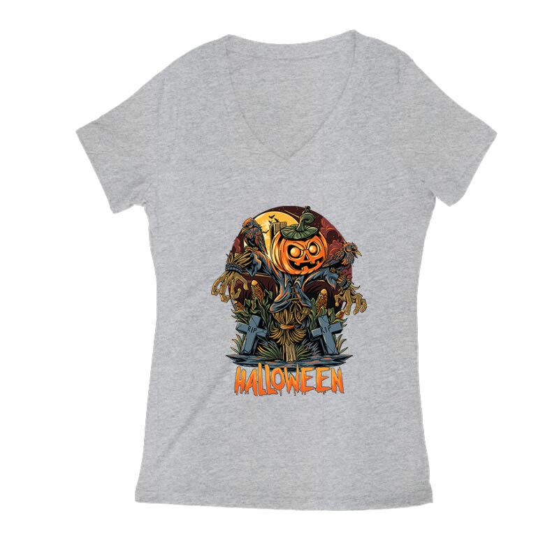 Halloween Rip Női V Kivágott póló