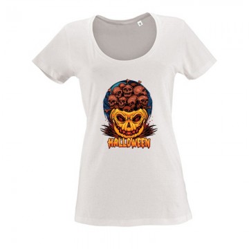 Halloween skulls Női O Nyakú Póló